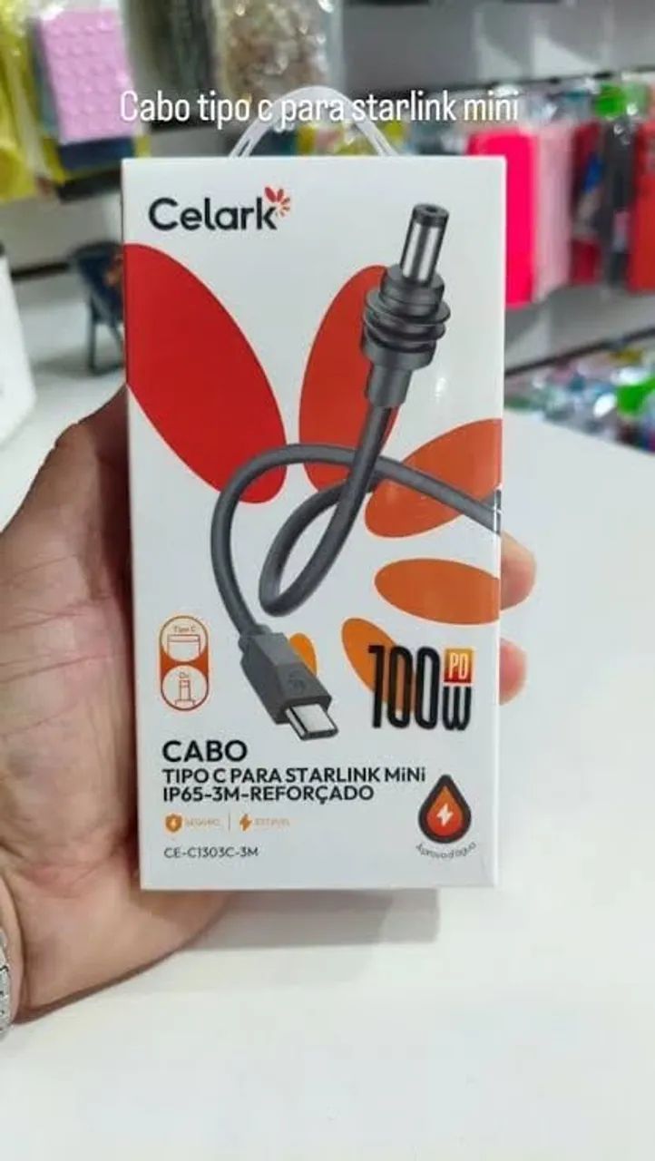 Cabo Tipo-c para Starlink Mini 3m - Celark 100w *ENTREGA GRÁTIS*