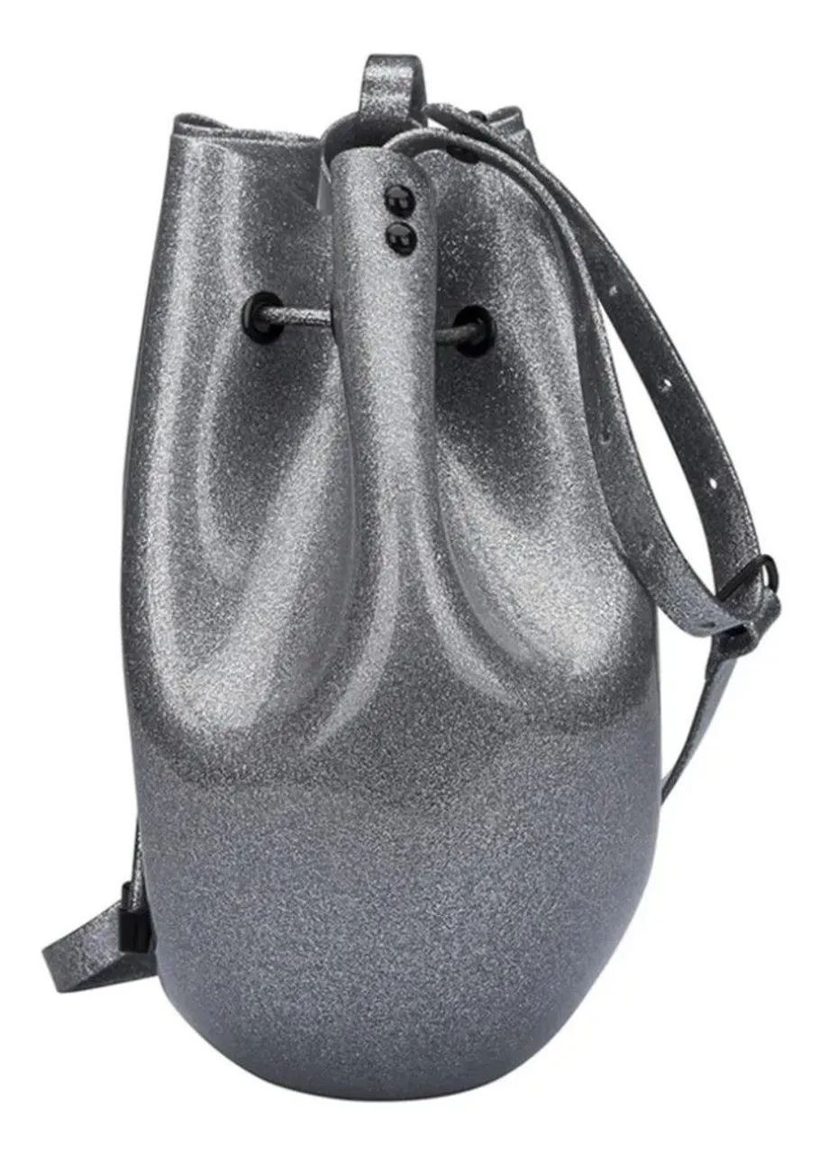 Melissa: Bolsa Sac Bag prata glitter - Nova, nunca usada - Foto 3
