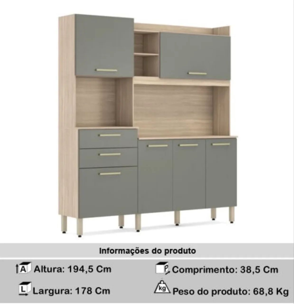 Cozinha compacta 6 portas Menta - novíssima - Foto 5