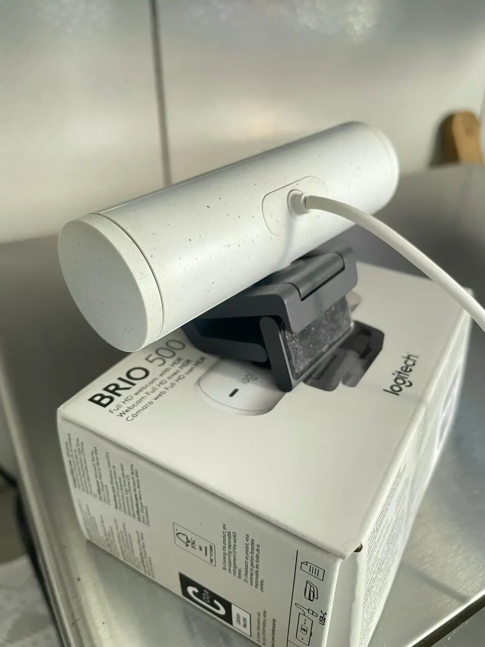 Webcam Full HD Logitech Brio 500 - Branco - Foto 3