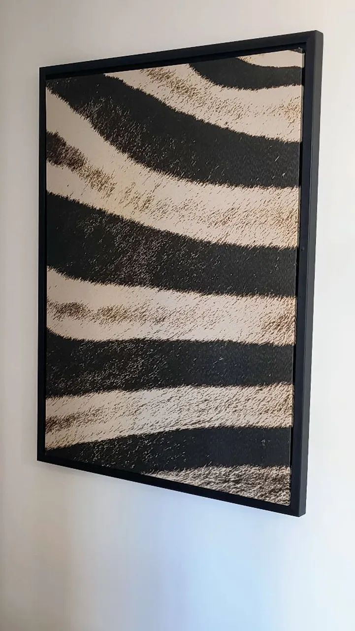 Quadro listrado preto e branco - Foto 3