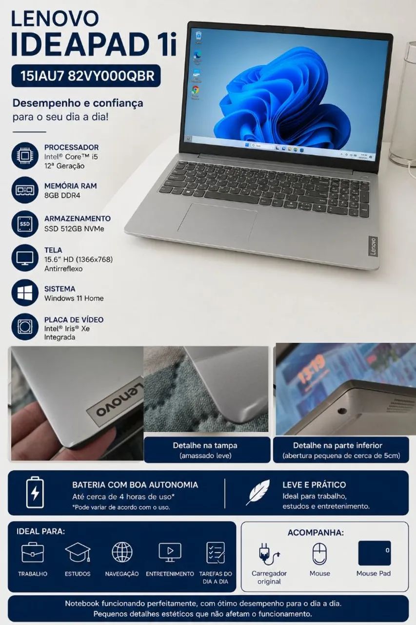 Notebook Lenovo IdeaPad 1i - Venda