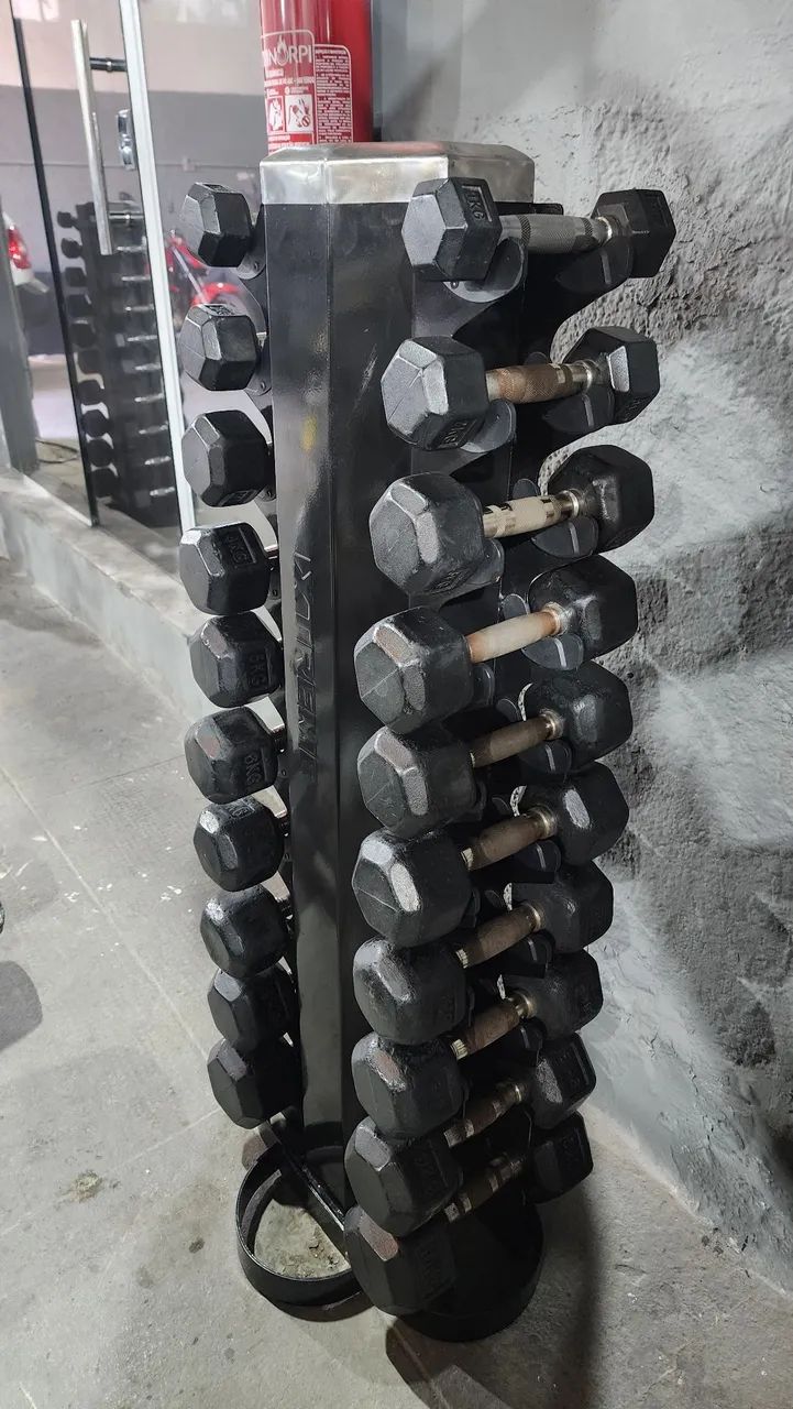 Kit halteres 1 a 10kg + suporte  - Foto 2