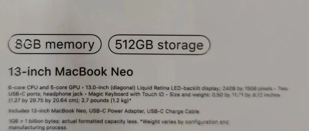 MacBook Neo 8GB 512GB com Nota  - Foto 2
