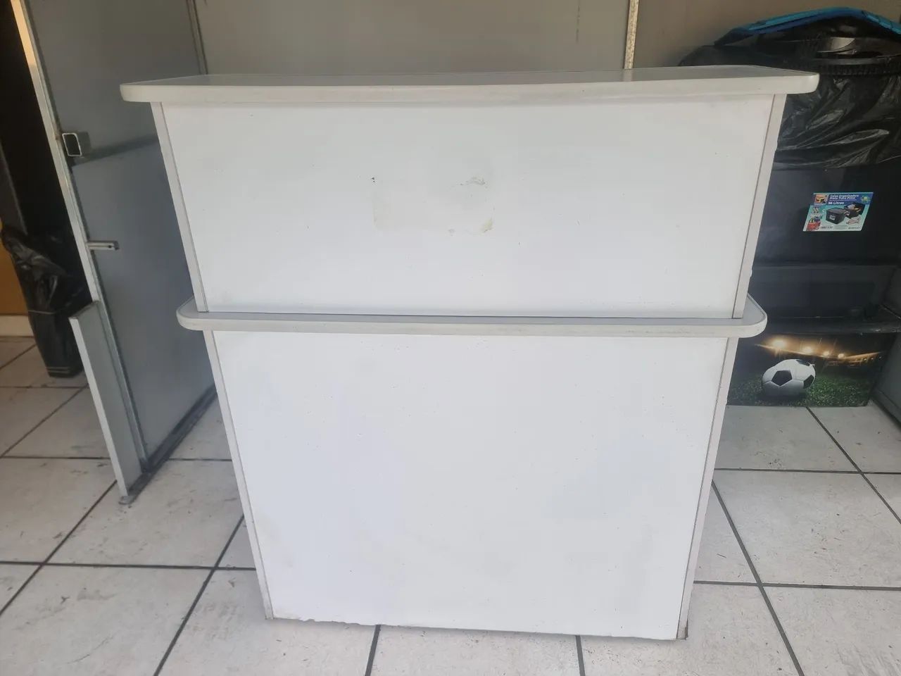 Balcão Duplo 2 Andar de Madeira Excelente Branco  - Foto 3
