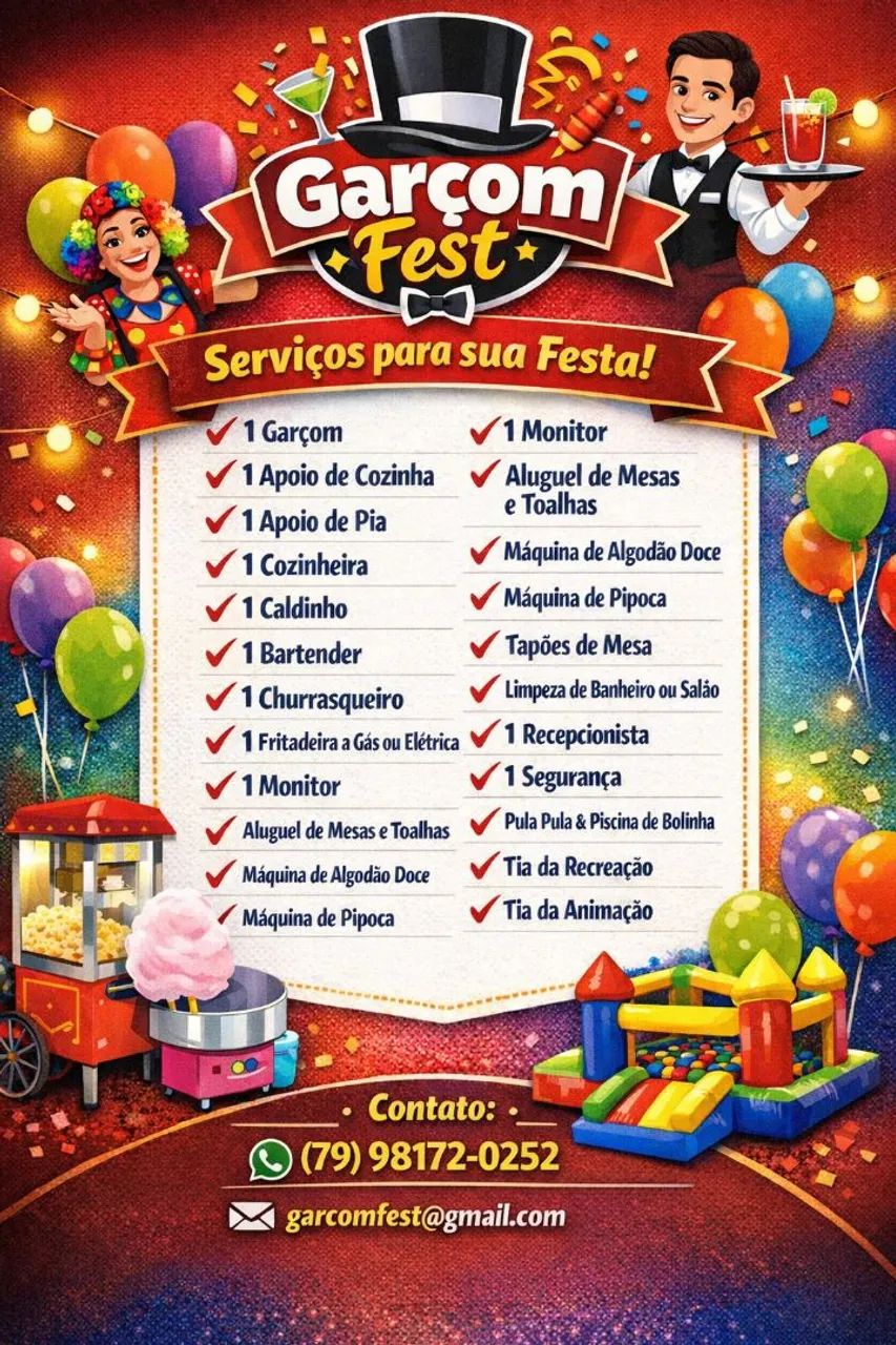 Serviços de garçom e muito mais 