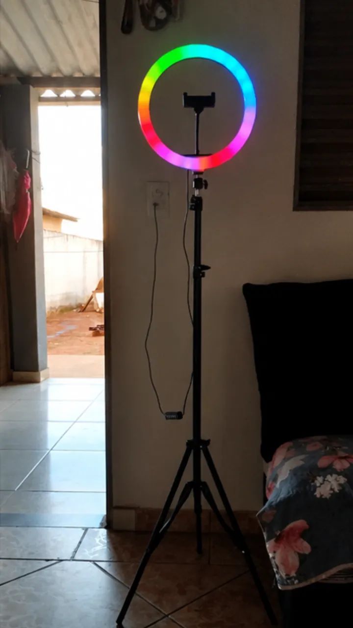 Tripé e Suporte para Celular - Ring Light RGB - Foto 4