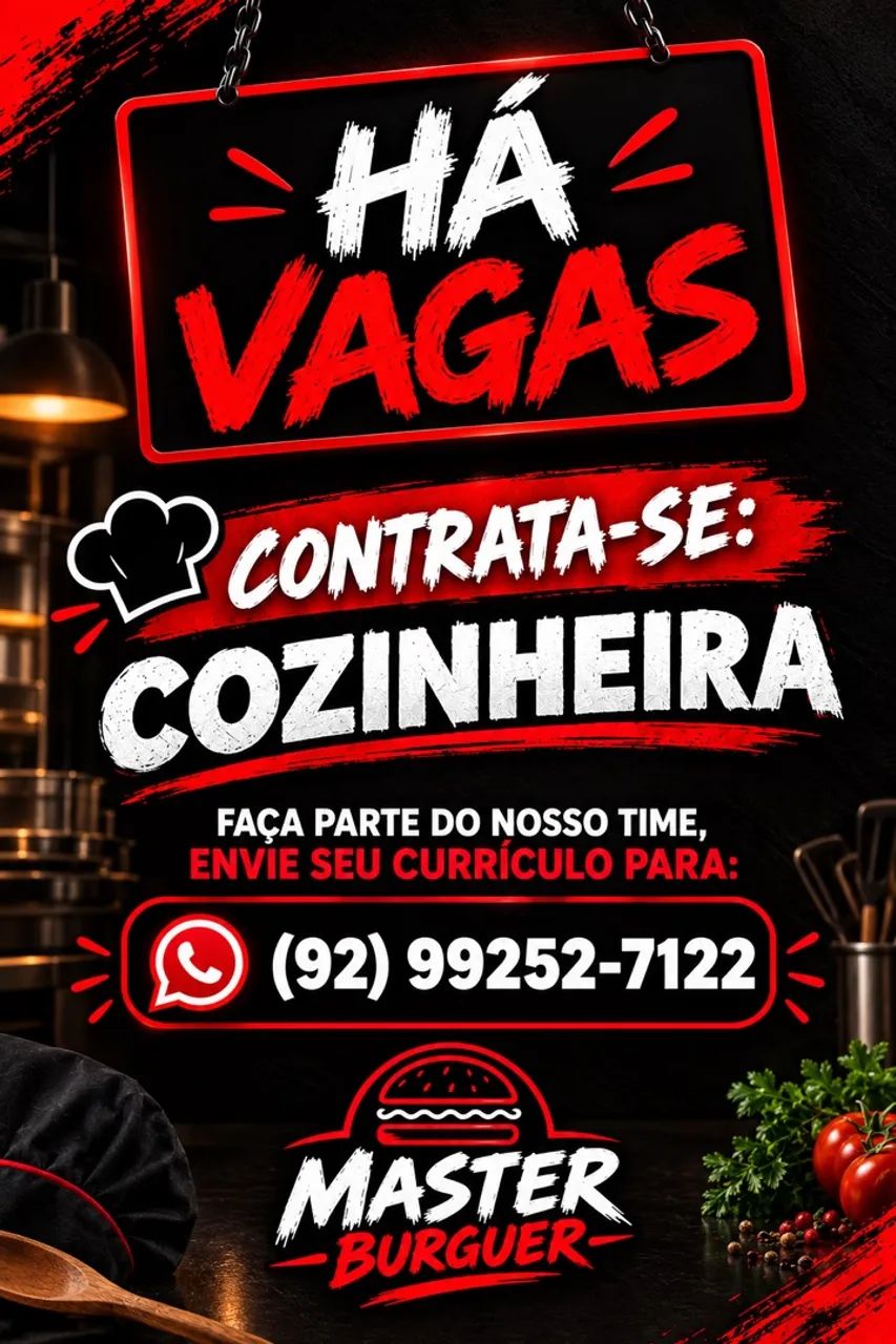 VAGA PARA COZINHEIRA