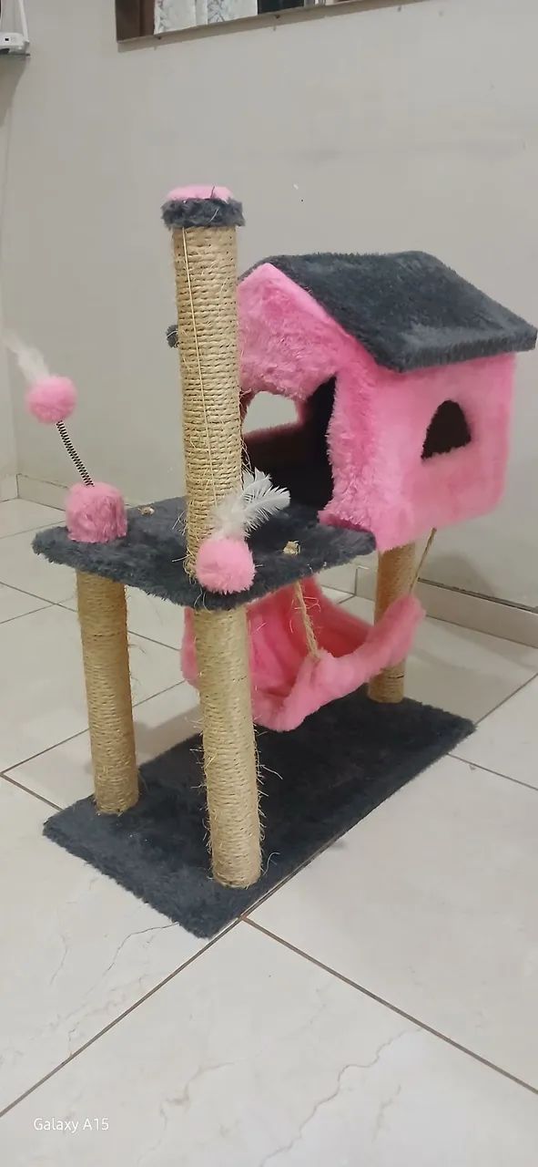 Casa pra gato(a) C/ Rede, Arranhadores & Brinquedos Interativos (NOVA) - Foto 2