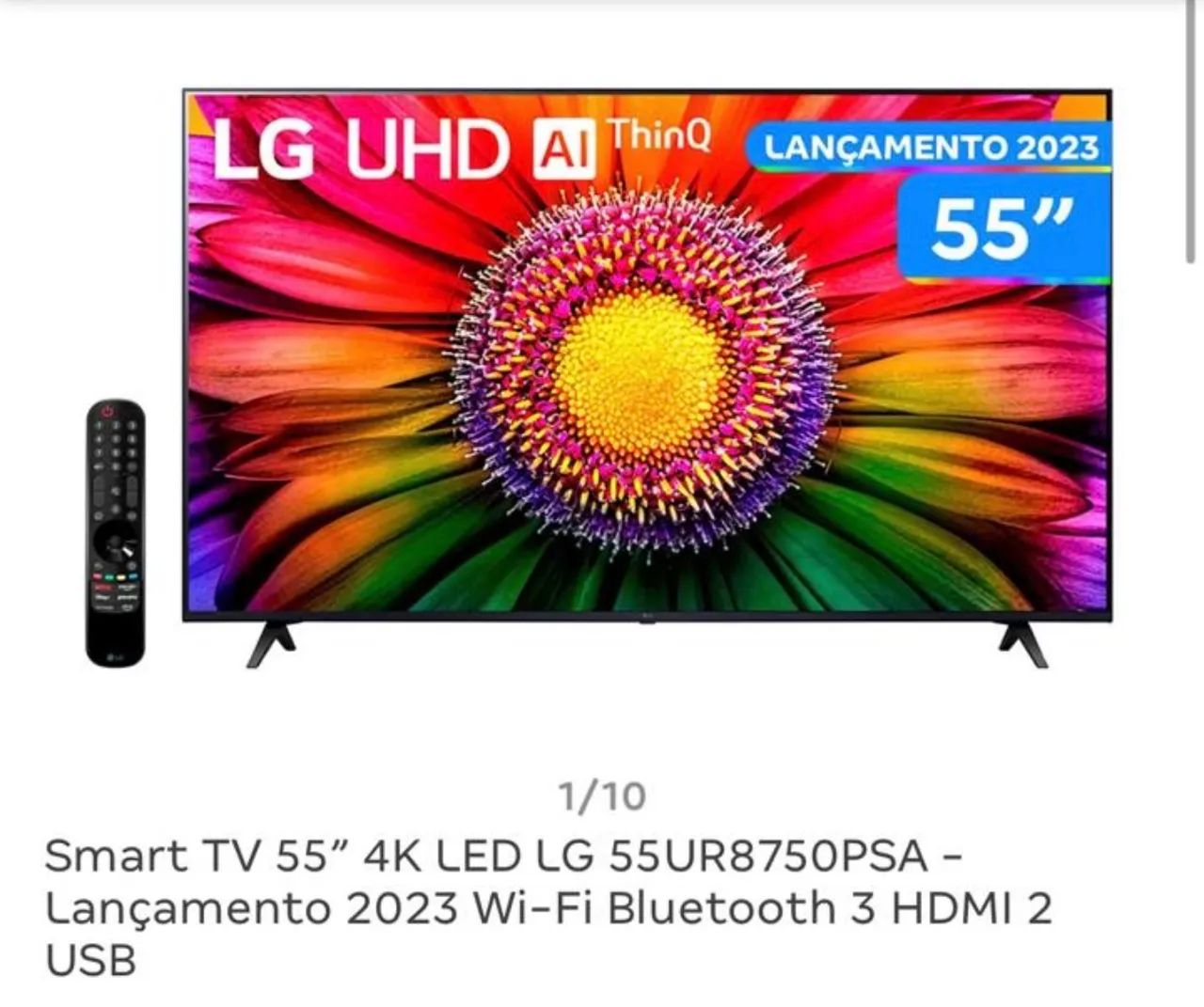 Smart tv 55 polegadas 4k led LG 55UR8750PSA-