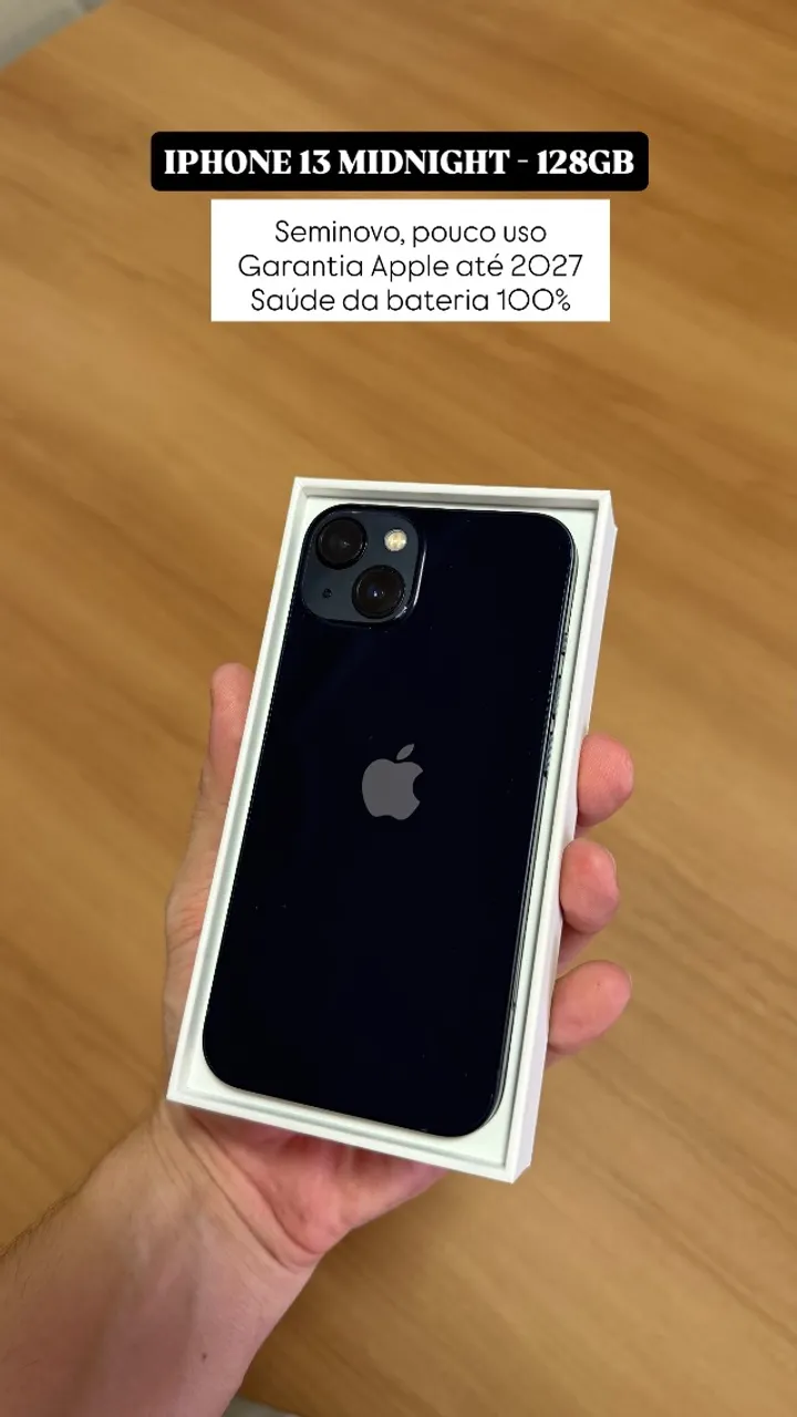 iPhone 14 Midnight 128GB, Seminovo muito bem conservado, 86