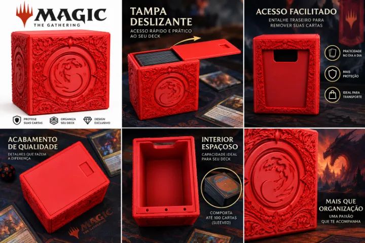 Deck Box para Cartas Magic The Gathering Caixa para Deck - Foto 4
