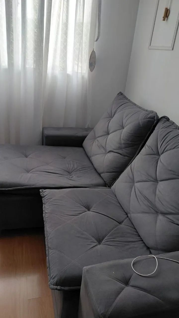 Sofá Retrátil e Reclinável Cinza - Confortável e seminovo