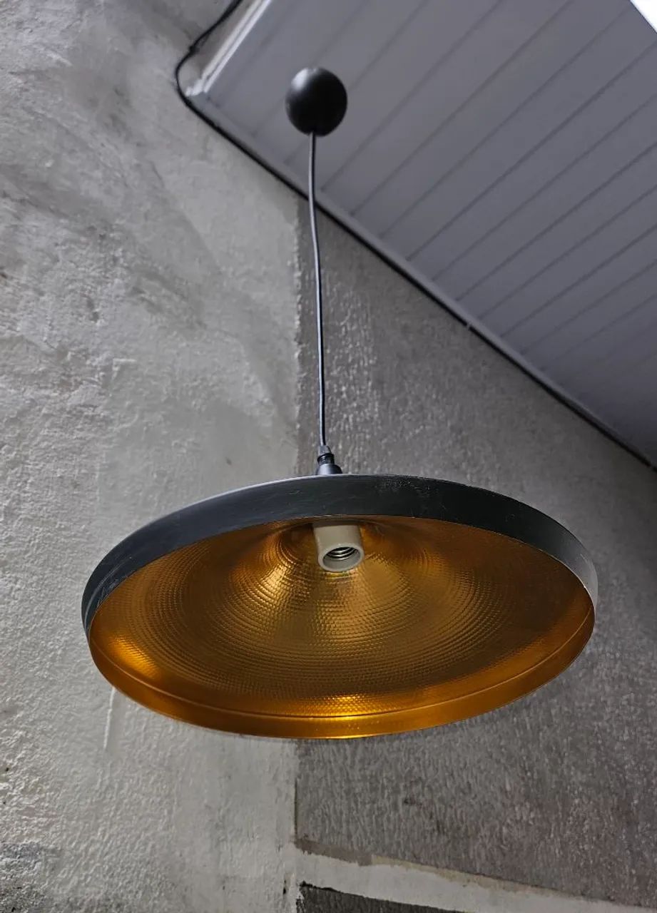Candeeiro de teto preto 36cm