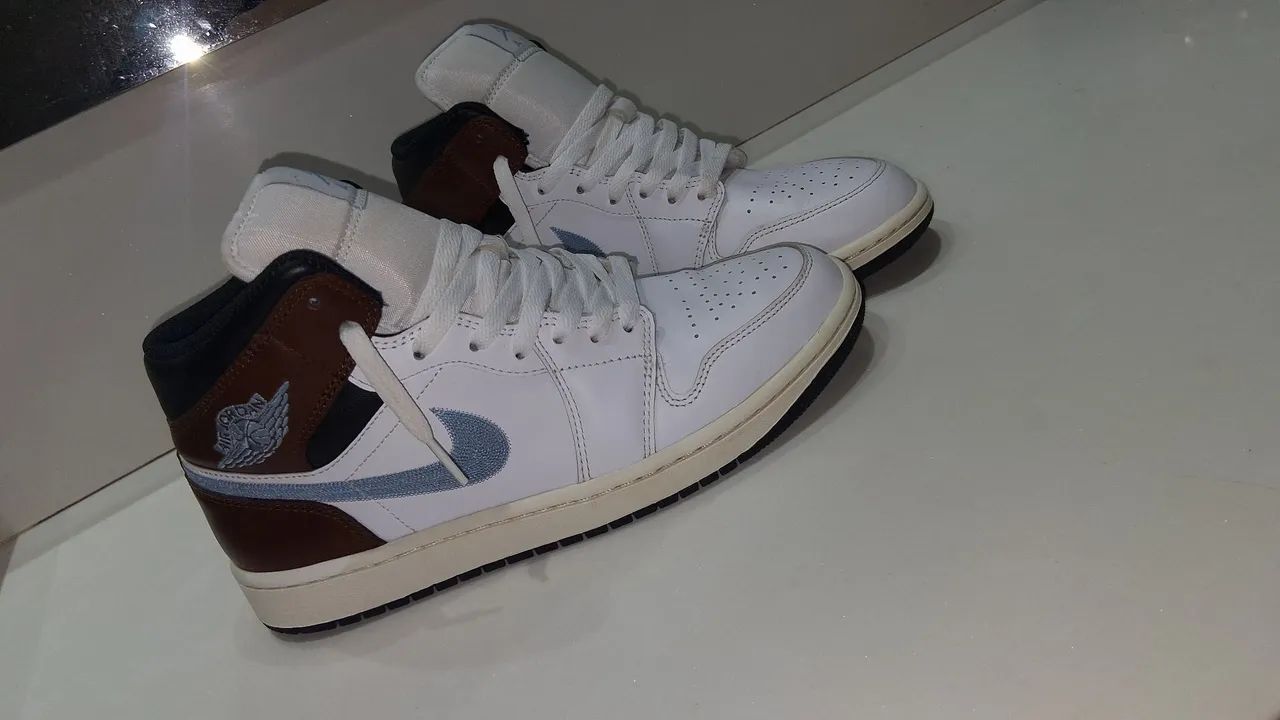 jordan 1 mid Brown Blue  - Foto 3