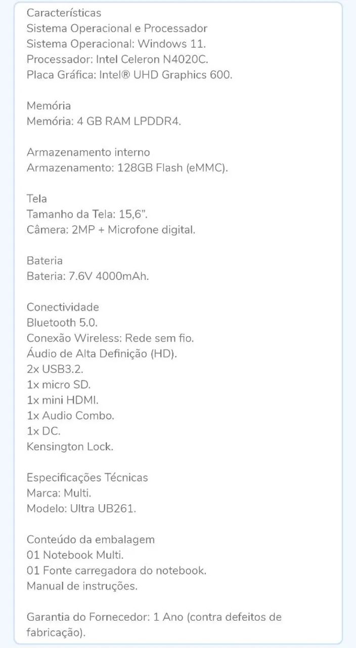 Notebook Ultra Multi 15,6" semi novo - Foto 5