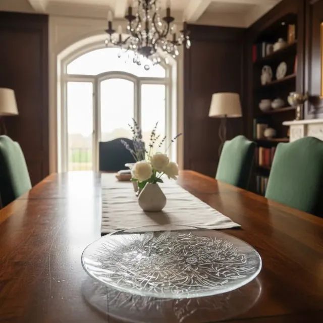 Prato Decorativo Incolor Lapidação Motivos Florais - Foto 3