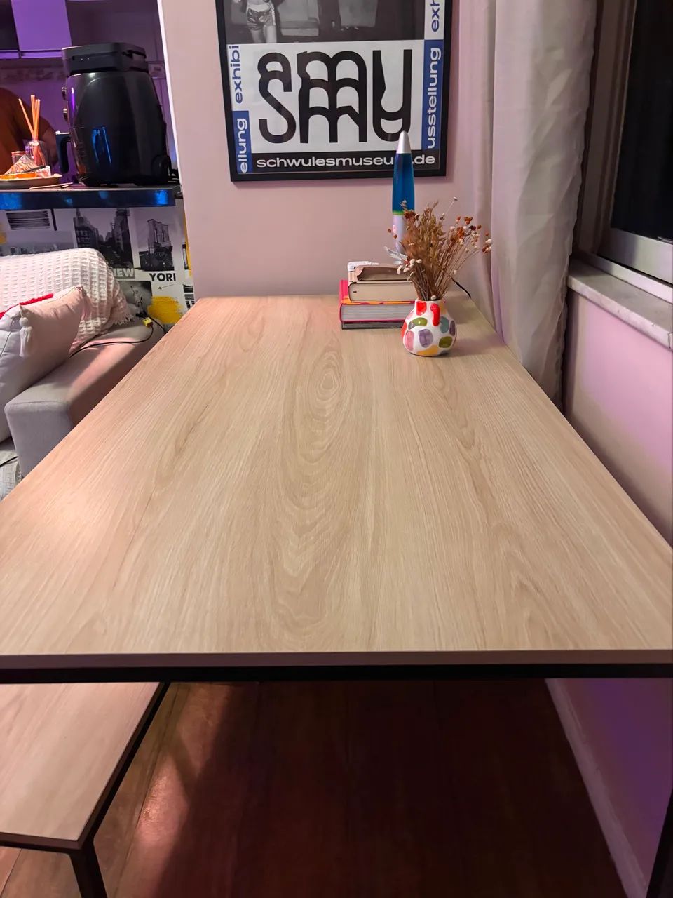 Mesa industrial com banco