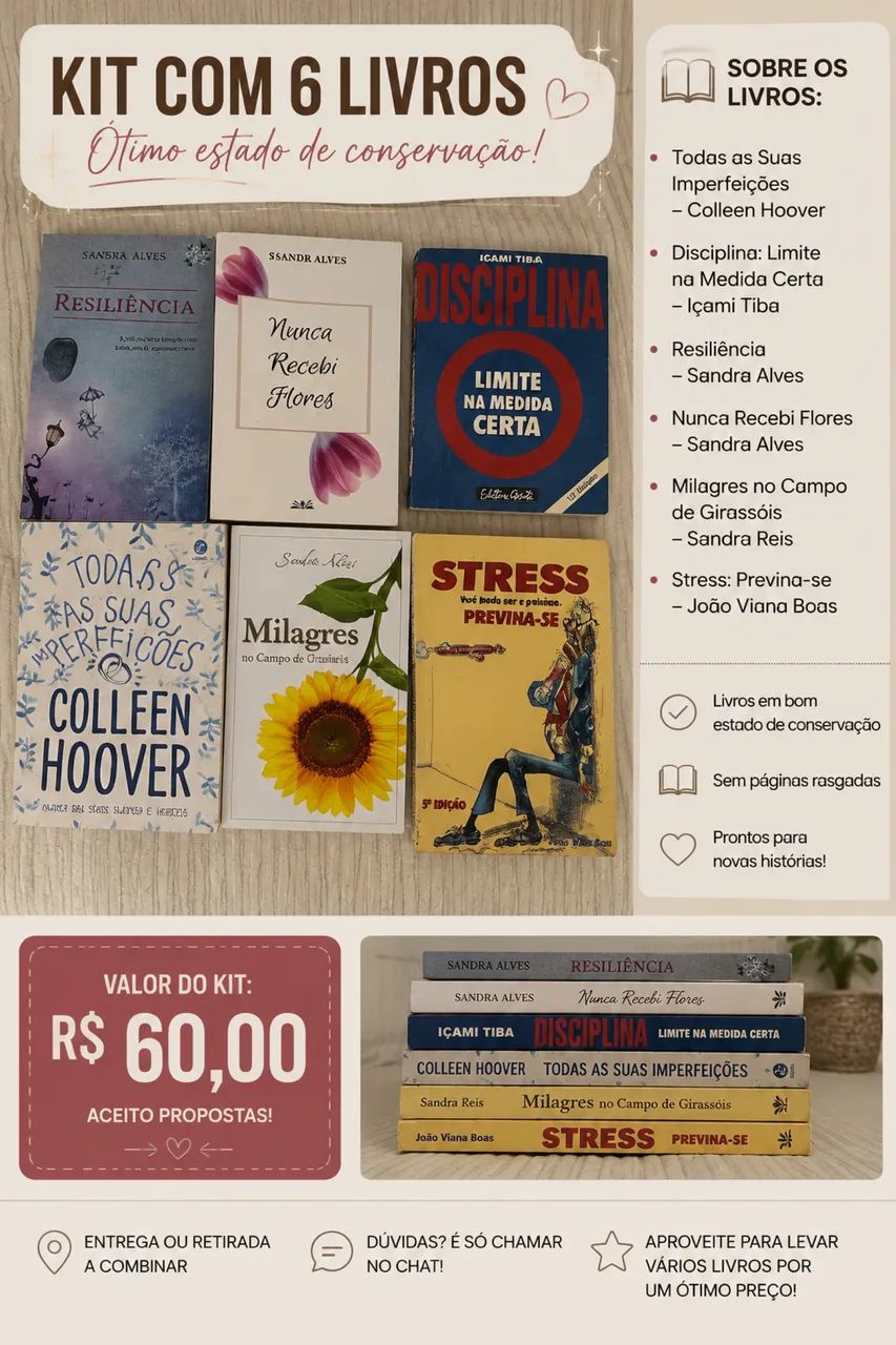 KIT COM 6 LIVROS