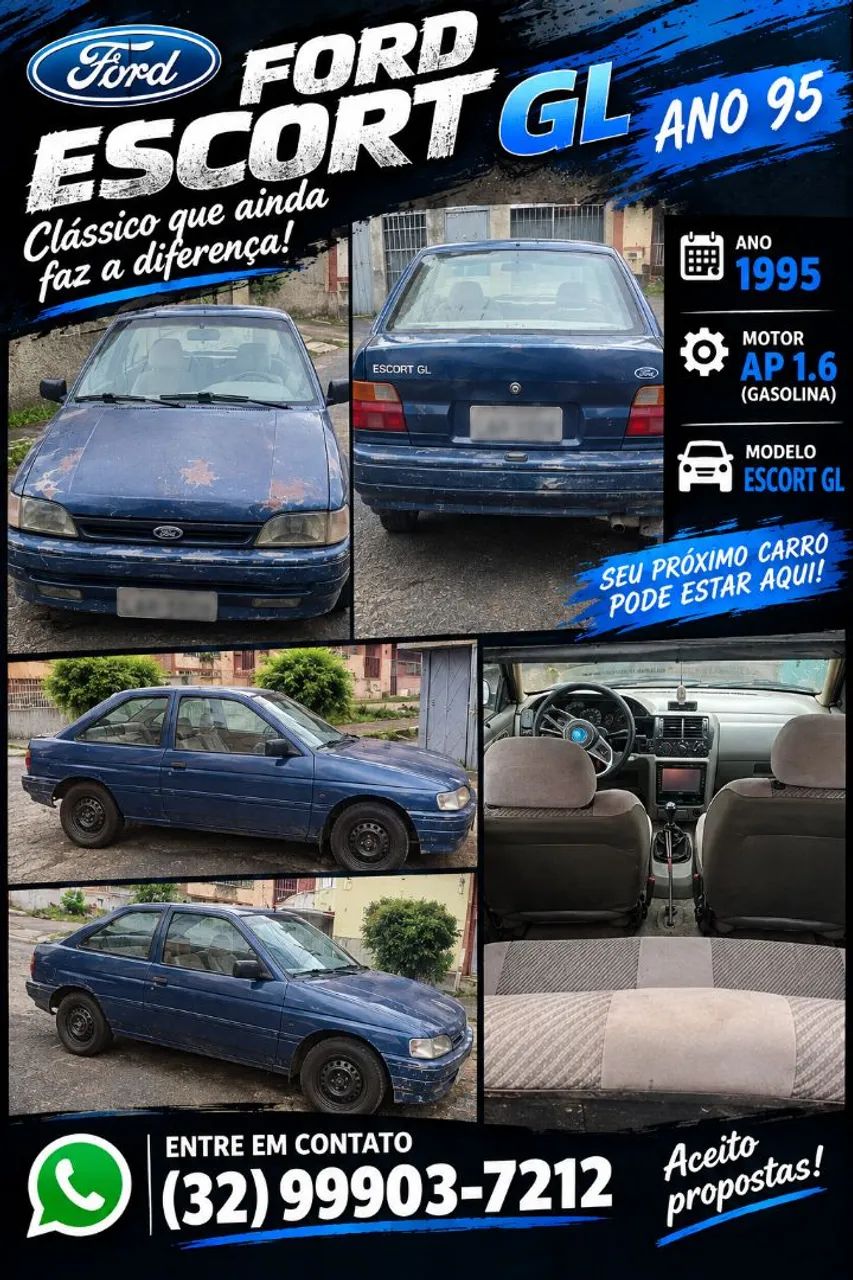 Ford Escort GL 1.6i / 1.6 (álcool) 1995