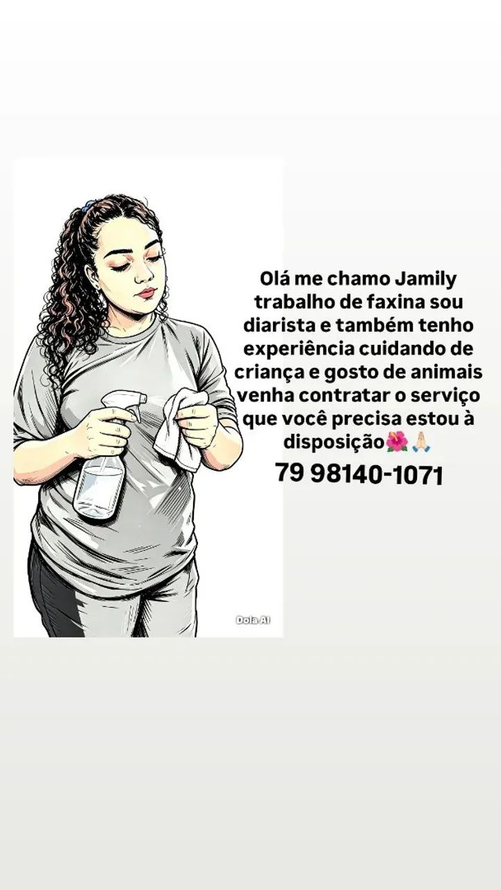 Sou faxineira e babá e gosto muito de animais