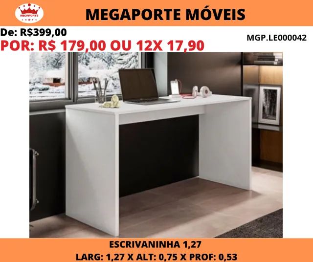 Escrivaninha Simples 1,27m - Foto 3