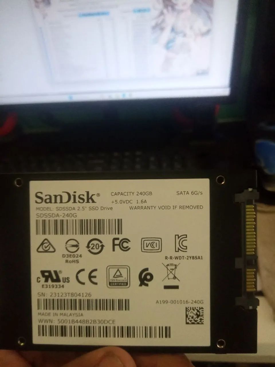SSD 240gb da sanDisk 55% saudável  - Foto 2