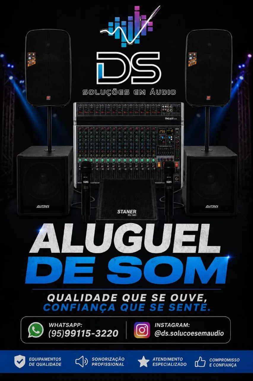 Aluguel de Som - DS Soluções em Áudio. 