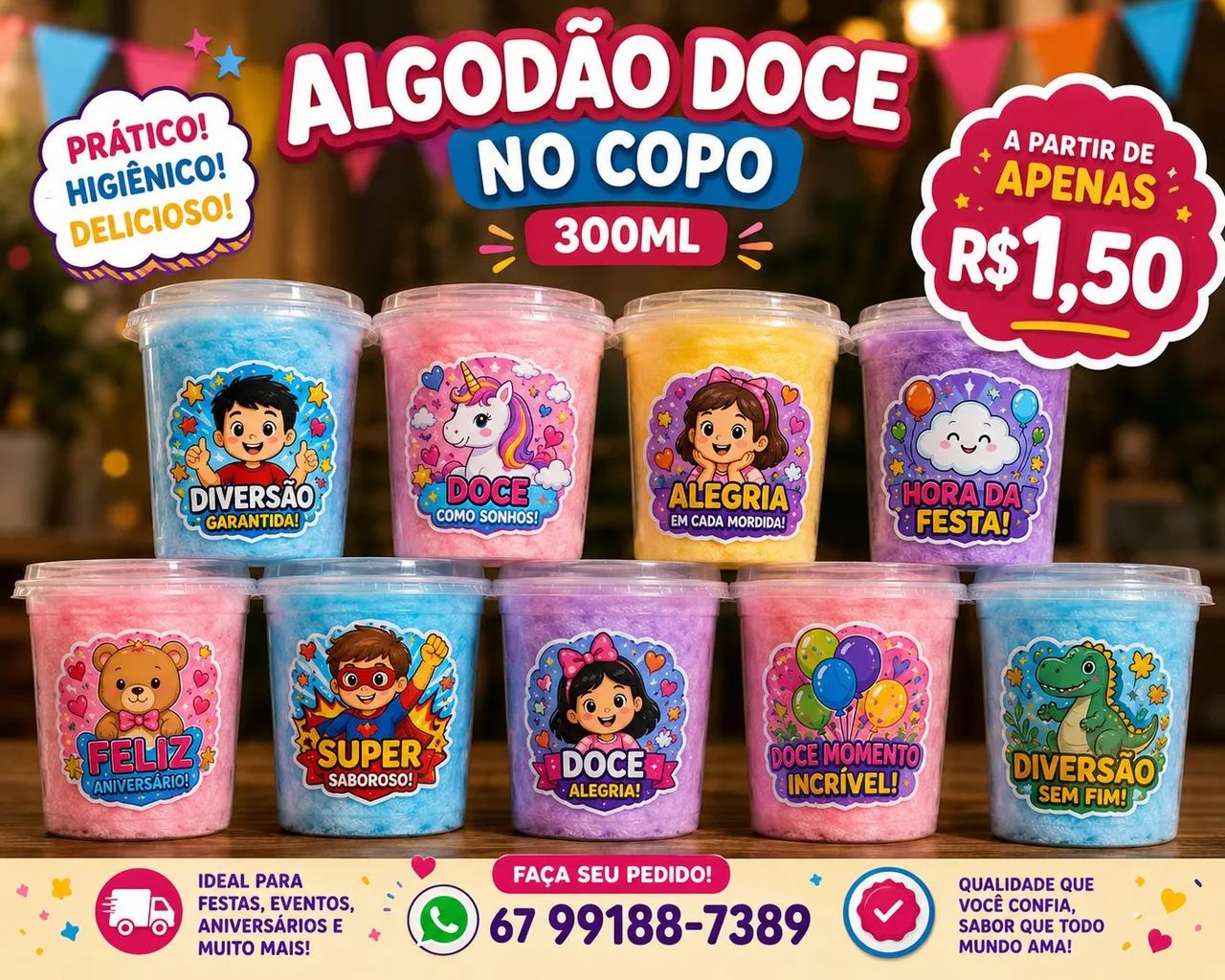Algodão Doce no Copo