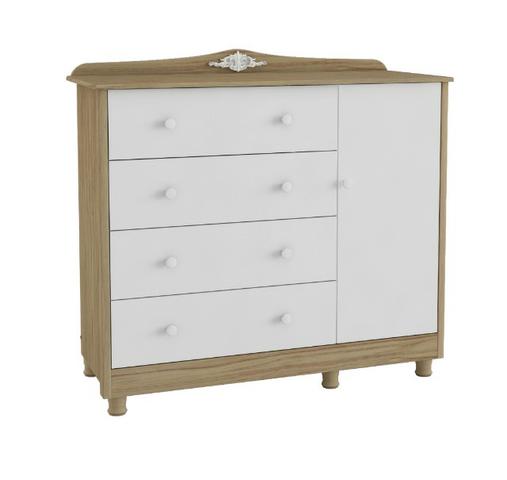 Frete Grátis* Cômoda Infantil 4 gavetas 1 porta - Elô *NOVO