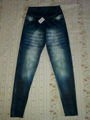 Calça Legging Cintura Alta Imita Jeans - Foto 2