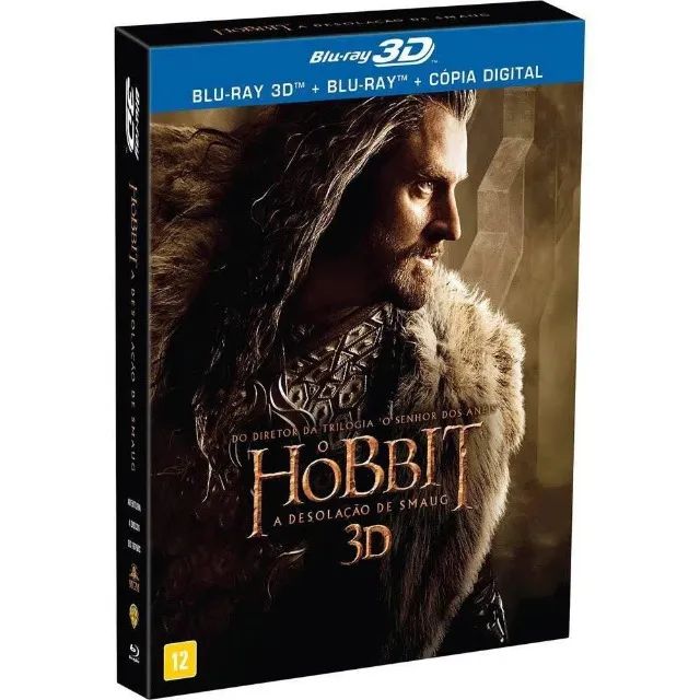 Blu-ray - Hobbit - A Desolação de Smaug - Edição 2D e 3D com Luva - Lacrado Original