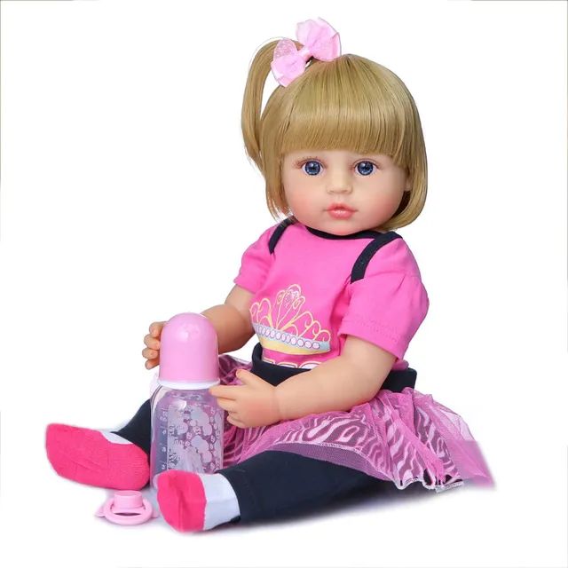 Compre Npk 55cm bebe boneca reborn criança menina rosa princesa