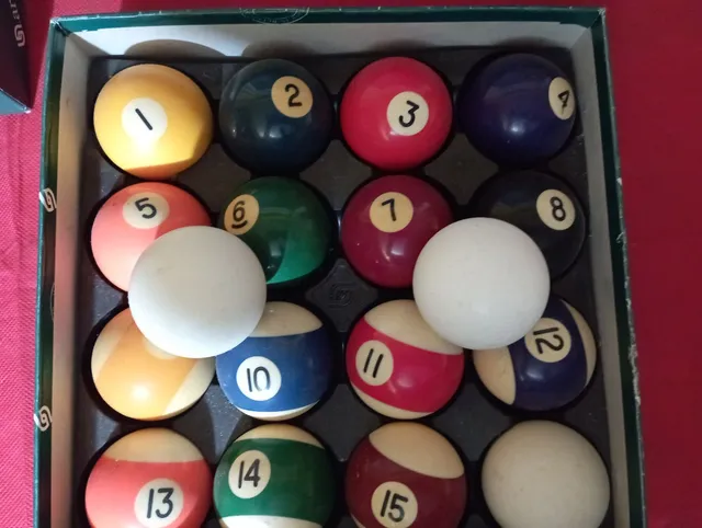 Jogo Bolas Sinuca Bilhar Snooker C/ 8 Bolas 50 Mm