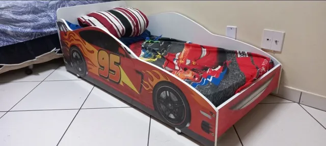 Mini Cama Carro Corrida Infantil Force Azul com Colchão