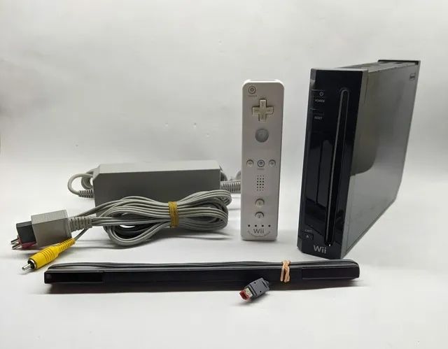 Nintendo Wii Preto Desbloqueado - Console Completo Sem Juros