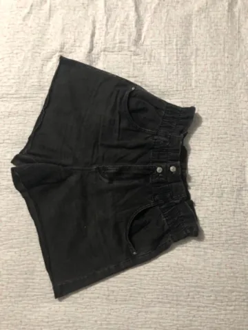 Short Preto Jeans Zara Tamanho 42