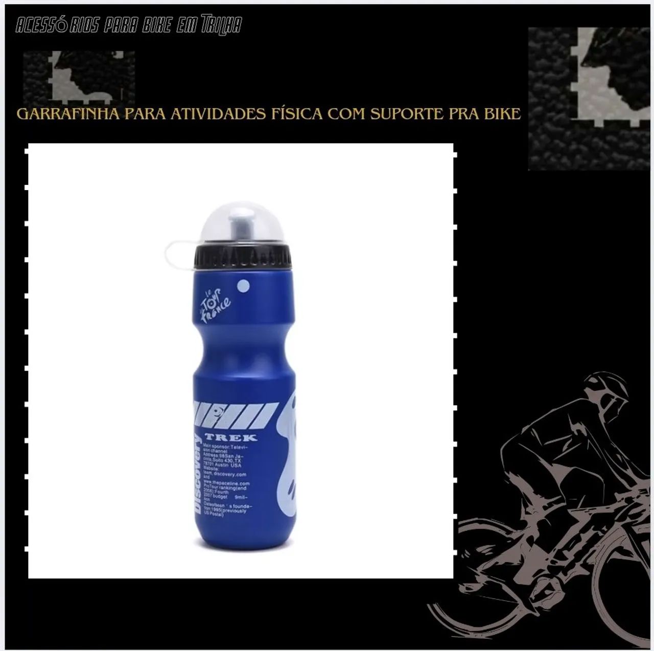 Garrafa de água para ciclismo e treinos em geral - 750 ml com suporte 