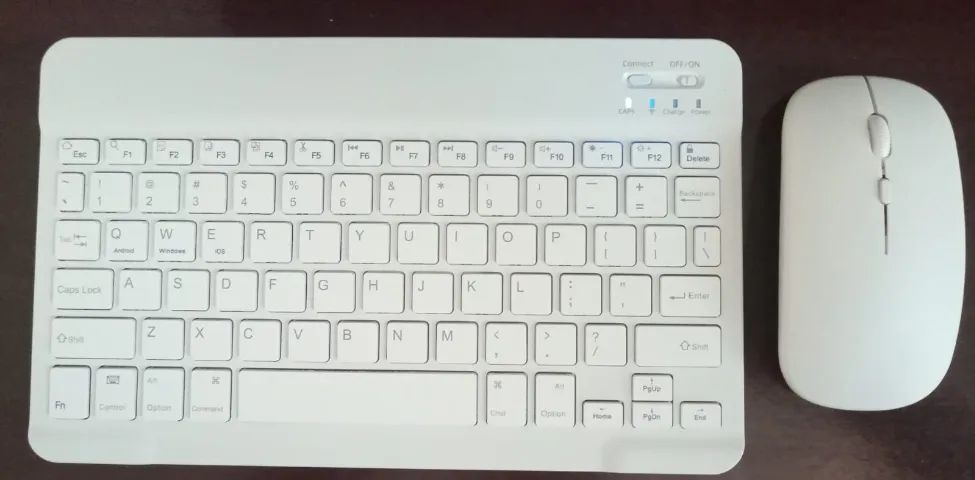 Mini Teclado/Mouse padrão americano, 10" pol. cores preto, branco, azul, rosa  ou amarelo - Foto 4