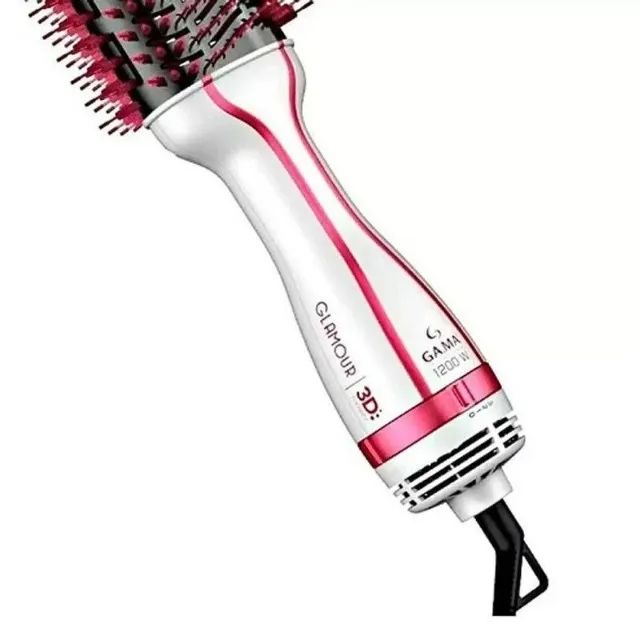 Escova Secadora Modeladora Gama Glamuor Pink Brush 3D 1200w 220v - Foto 4