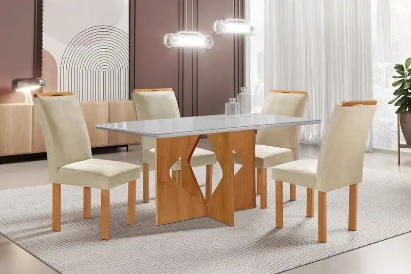 Mesa de Jantar 120x80 com 4 Cadeiras Londres s876 - Foto 2