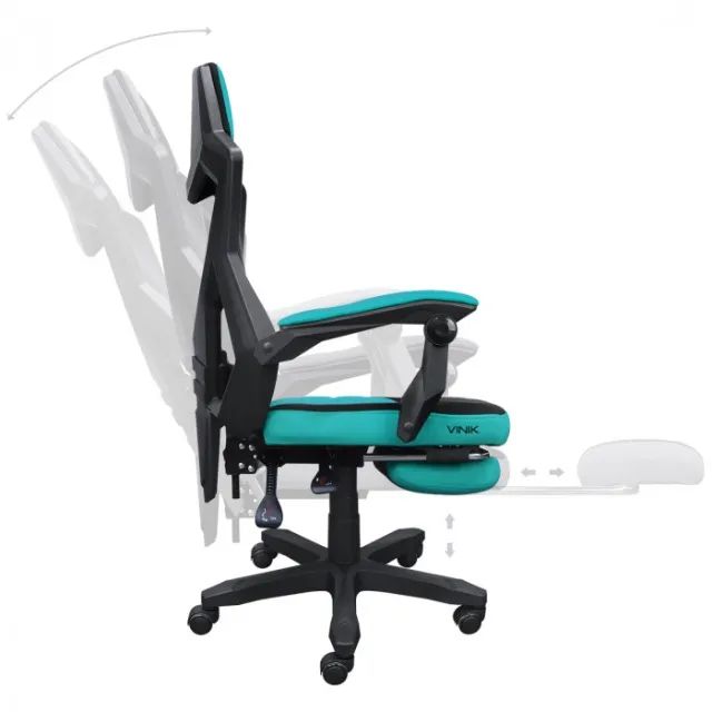 Cadeira Gamer Vinik Rocket Preta com Verde - WZetta - Foto 6