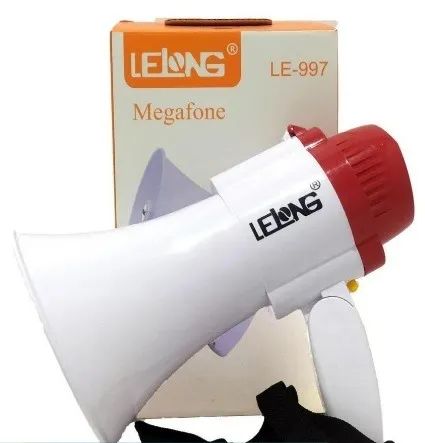 Megafone Portátil Recarregável Com Sirene Musical E Gravador - Foto 5