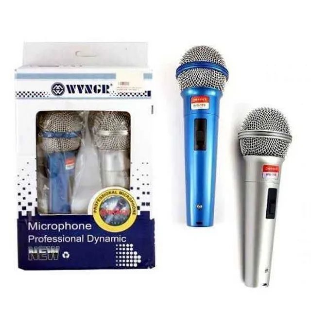 Kit com dois microfones com fio