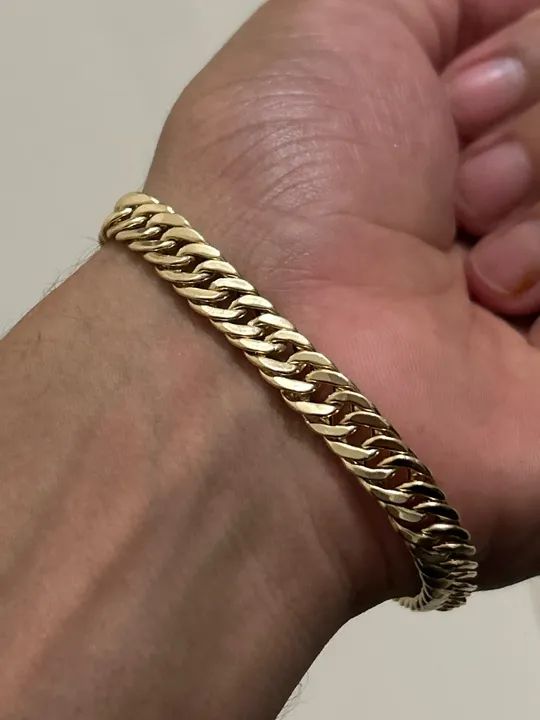 Pulseira 30g maciço ouro 18 modelo grumet