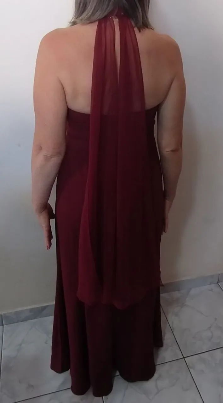 Vestido Longo Bordô - Foto 2