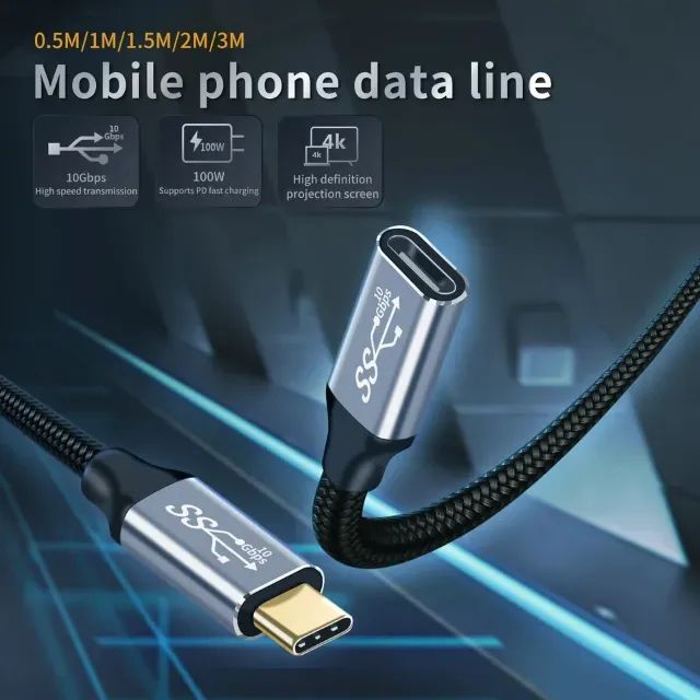 cabo extensor usb c 10gbps  - Foto 3