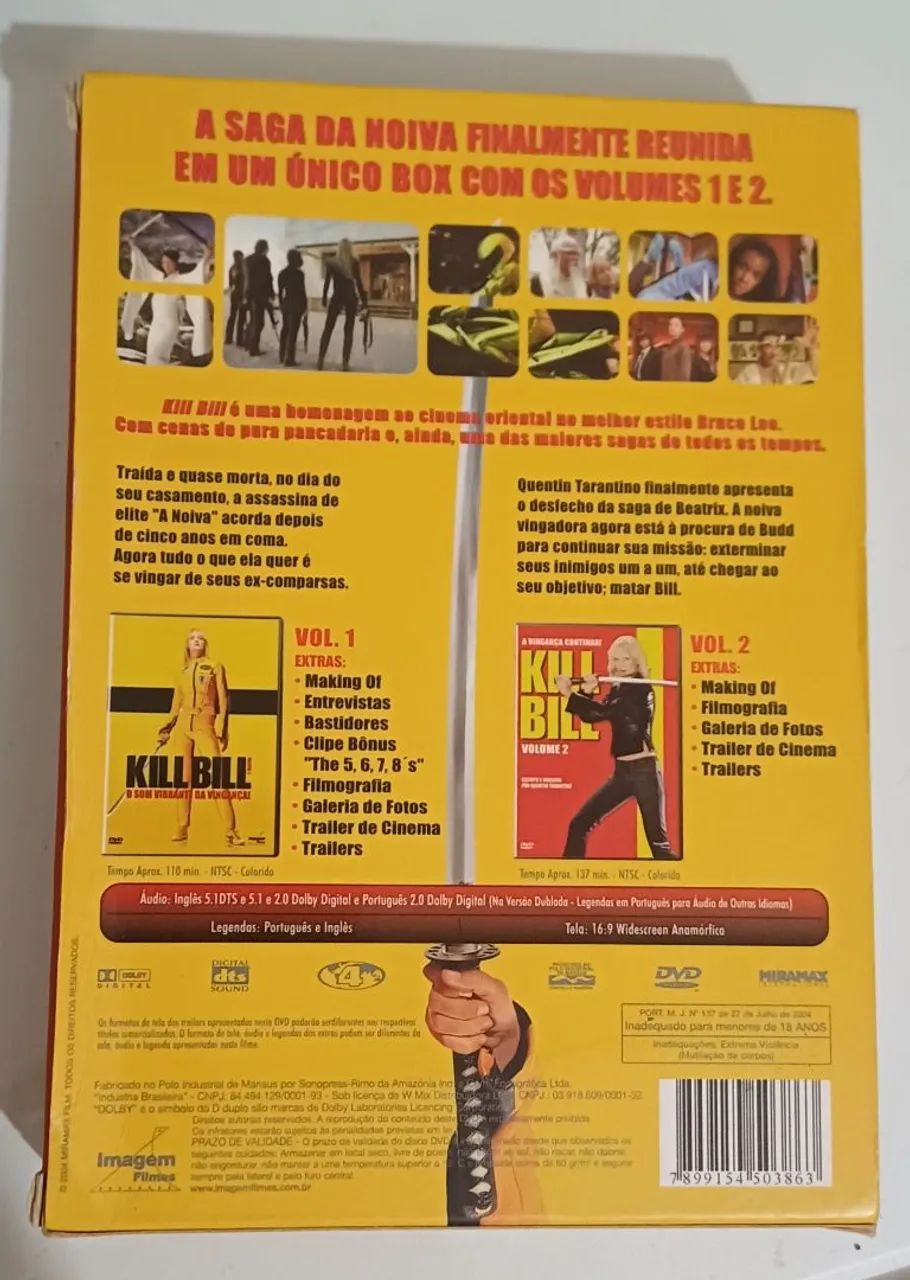 Kill Bill - Volumes 1 e 2 - DVD ORIGINAL - CDs, DVDs etc - Jardim