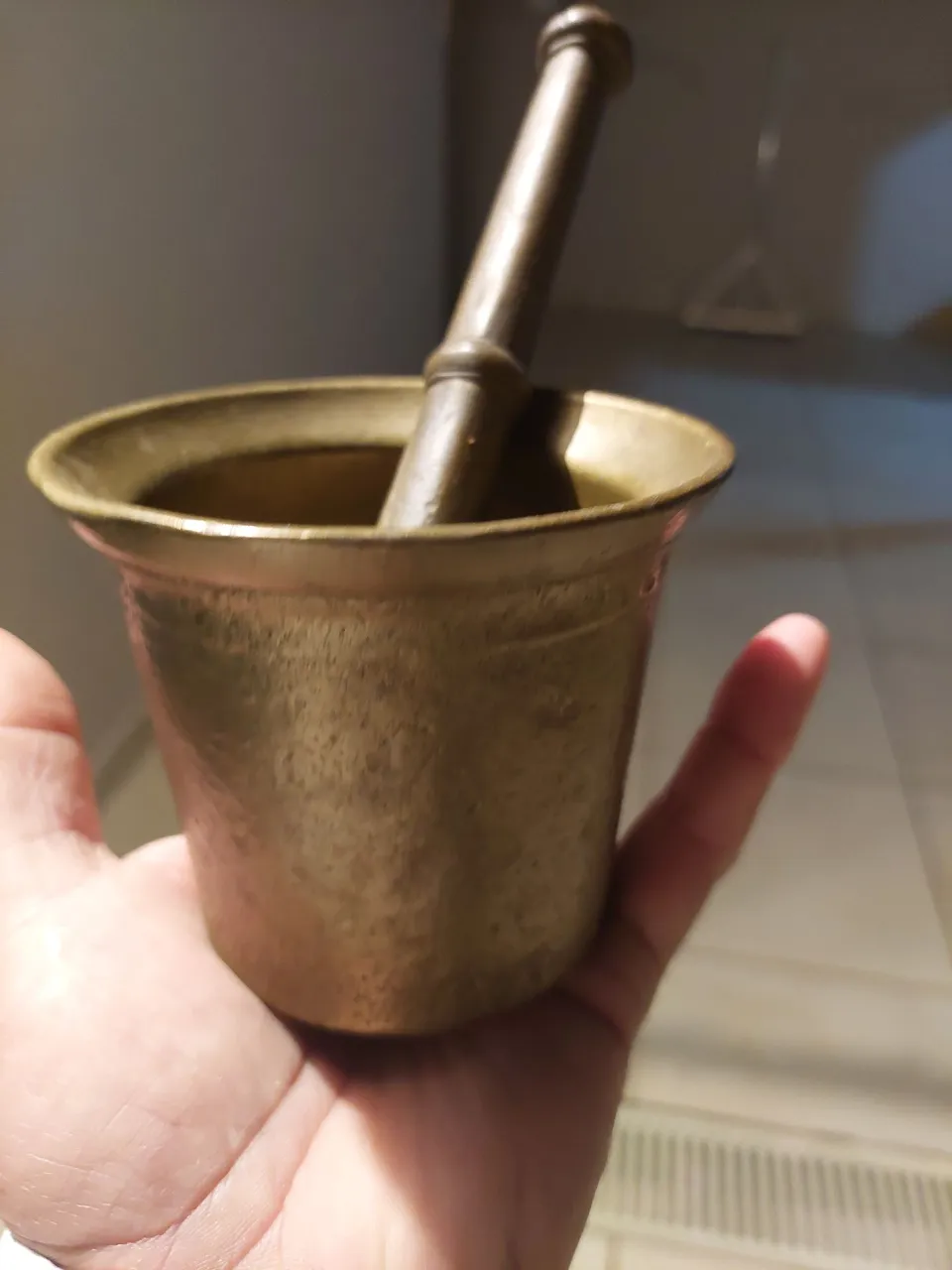 Pilão Antigo de Bronze Almofariz
