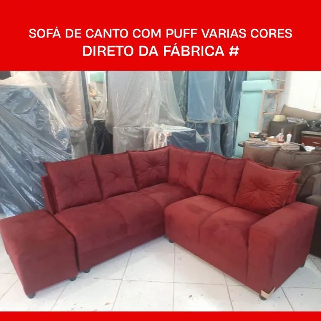 Sofás de Canto com Puff Varias Cores a Pronta Entrega - Foto 2